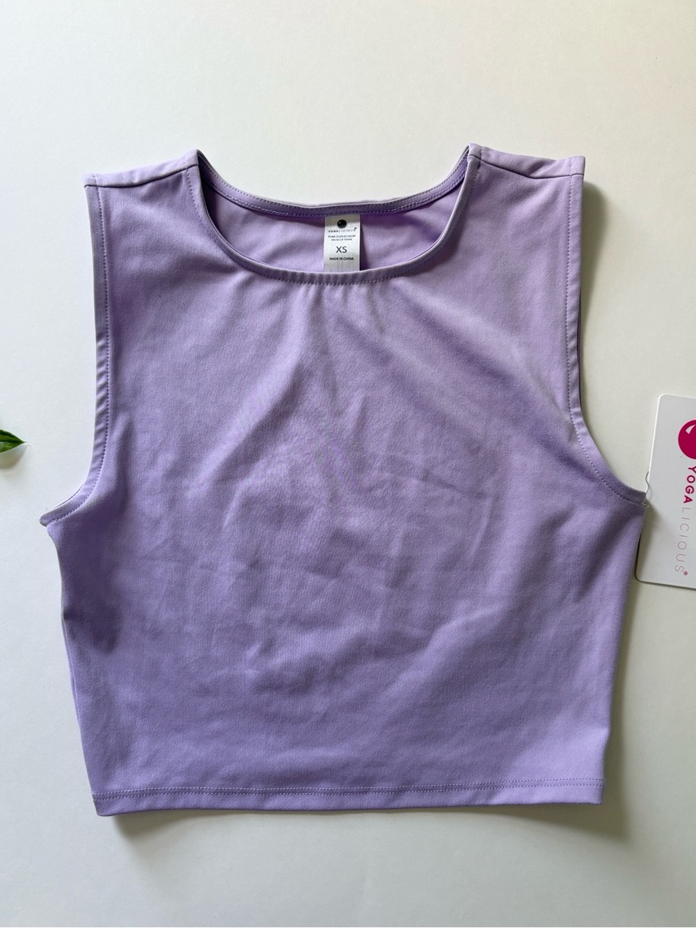 NWT yogalicious lilac cropped muscle tank